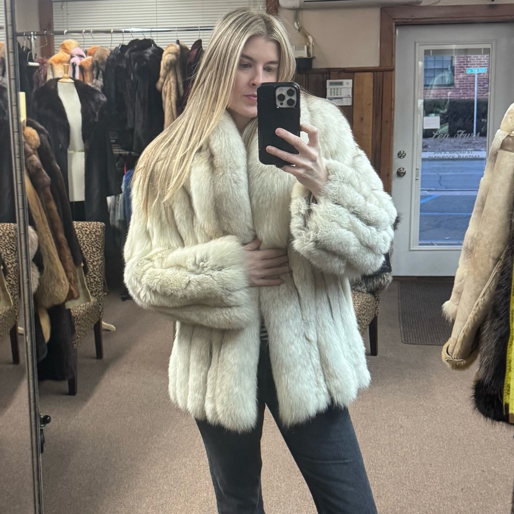 Saga furs Women's blue fox Fur Coat - S